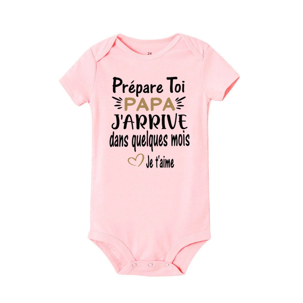 Body annonce grossesse “Prépare-toi Papa, j’arrive dans quelques mois !”