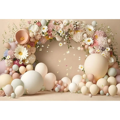 Toile de Fond  “Arc de Fleurs Pastel”