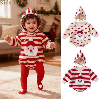 Grenouillère Noël Douillette Petit Papa Mignon™ avec Capuche | Festive