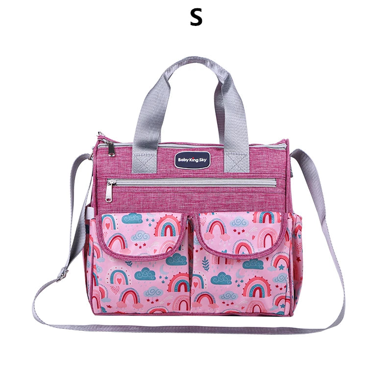 Sac à Langer Imprimé Nuages & Arc-en-ciel-Rose| Ultraléger