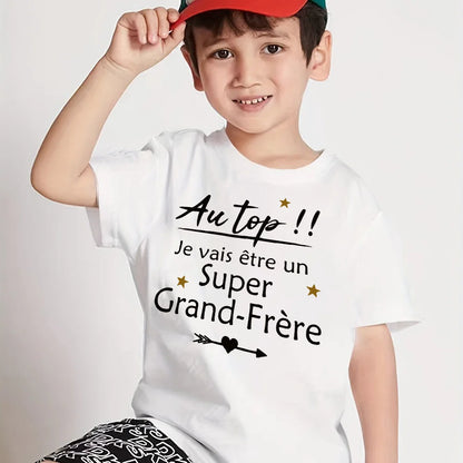 T-shirt "Je vais être un Super Grand-Frère" pour l'annonce de grossesse