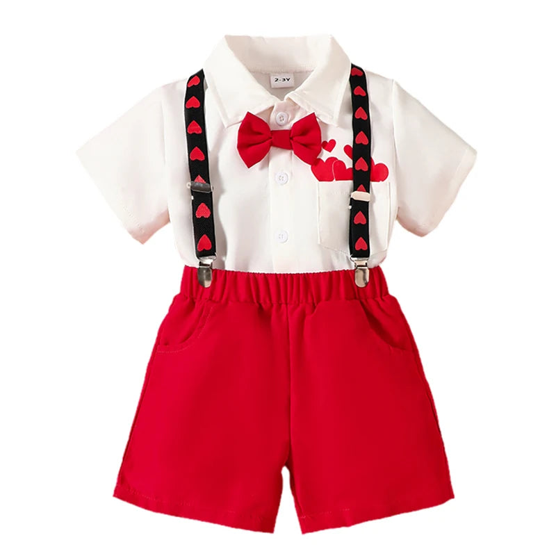 Ensemble garçon Saint-Valentin – Petit gentleman plein d'amour (1 à 6 ans) | Élégant