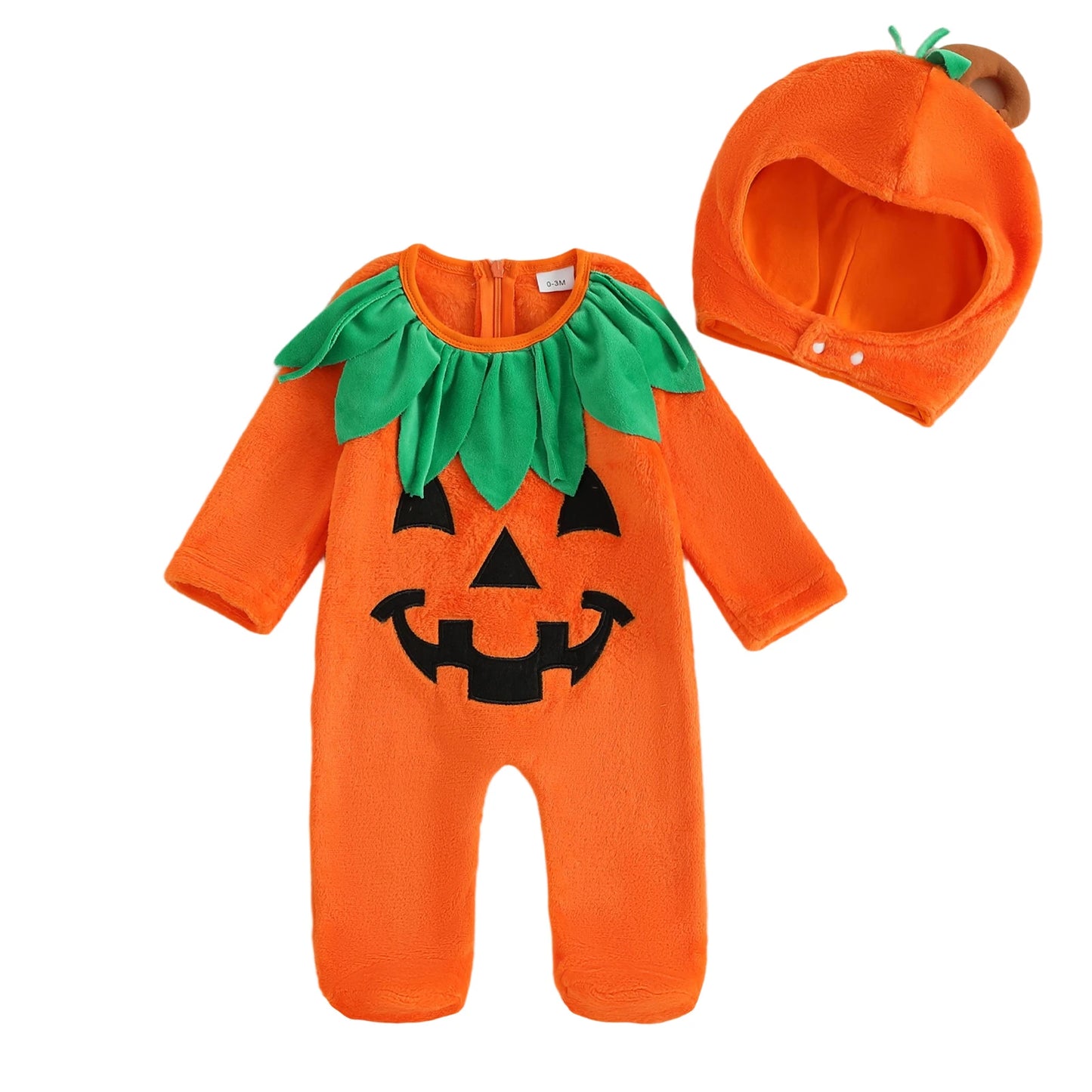Barboteuse Citrouille Halloween avec Chapeau