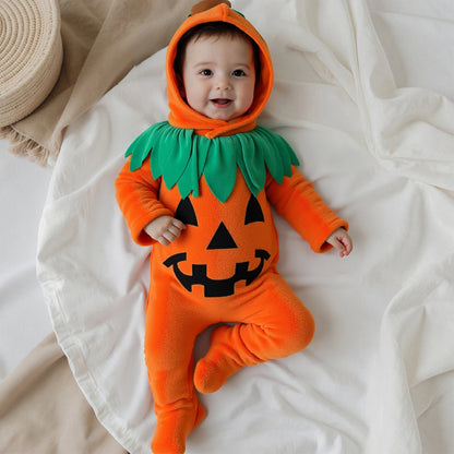 Barboteuse Citrouille Halloween avec Chapeau