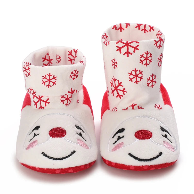 Bottines de Noël Bébé – Chaussons Chauds Velours Renne