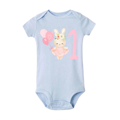 Body Bébé "Mon 1 An Magique" - Lapin Ballons & Photos Souvenirs™
