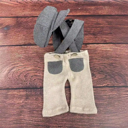 Ensemble Gris (Romper + Béret) – Look Chic Studio Bébé™