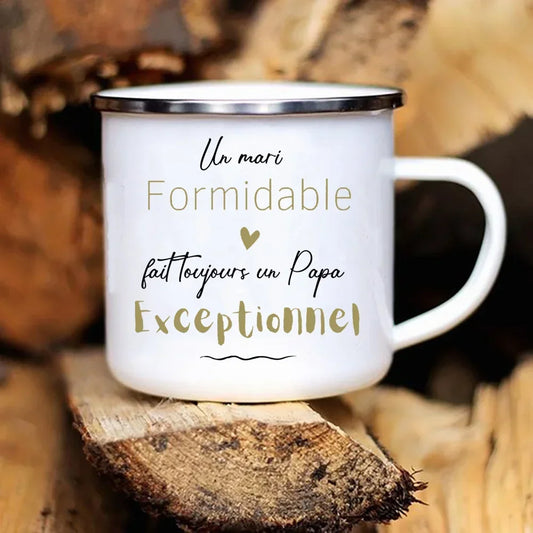 Mug Émaillé – Un mari formidable fait toujours un papa exceptionnel | DadCraft