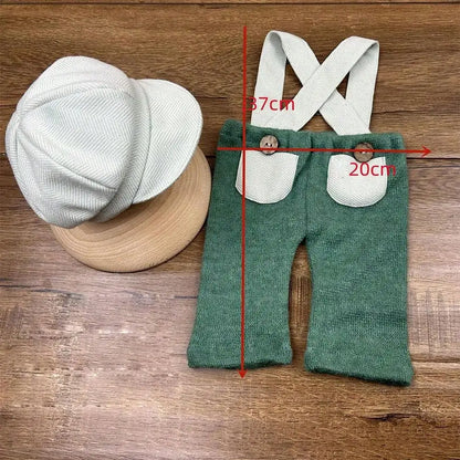Ensemble Vert Bébé Romper & Béret Tricotés