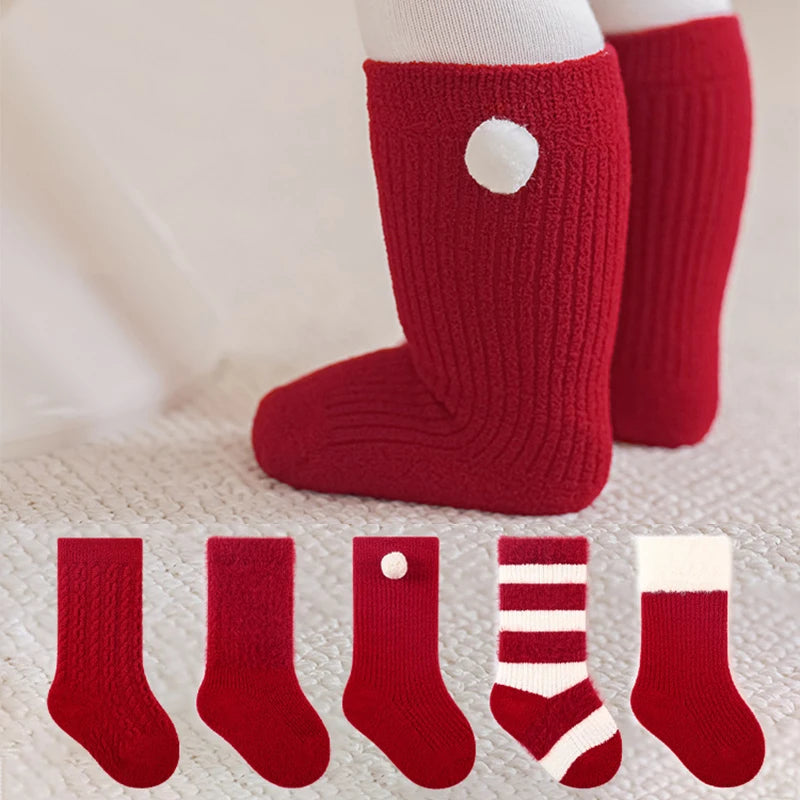 Chaussettes Hiver Bébé « Petits Pas de Noël » – Ultra Douces & Chaudes