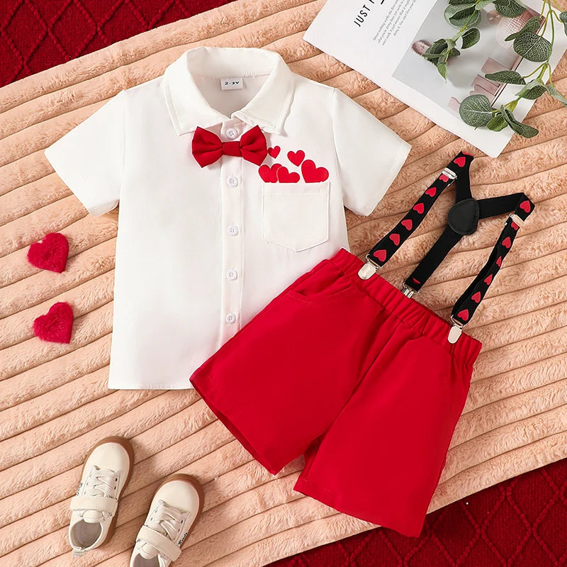 Ensemble garçon Saint-Valentin – Petit gentleman plein d'amour (1 à 6 ans) | Élégant