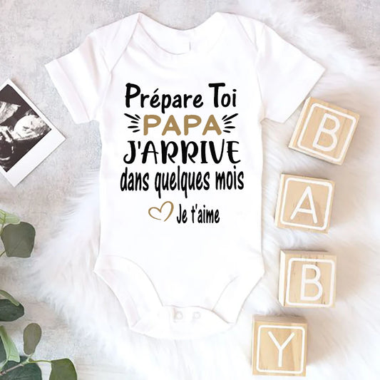 Body annonce grossesse “Prépare-toi Papa, j’arrive dans quelques mois !”