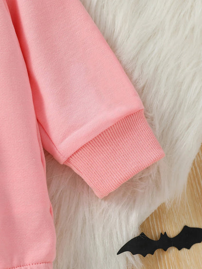 Barboteuse Citrouille Rose d'Automne + Bandeau - Bébé pour toujours