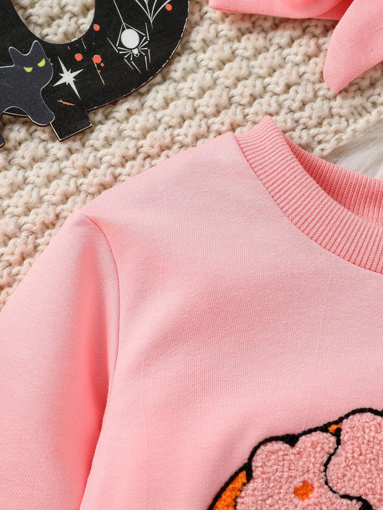 Barboteuse Citrouille Rose d'Automne + Bandeau - Bébé pour toujours