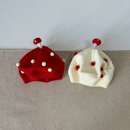 Béret Tricoté Champignon pour Bébé – Bonnet Hiver Mignon et Douillet - Bébé pour toujours