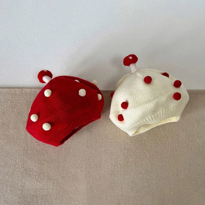 Béret Tricoté Champignon pour Bébé – Bonnet Hiver Mignon et Douillet - Bébé pour toujours