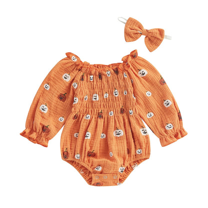 Body citrouille Halloween bébé fille - Bébé pour toujours