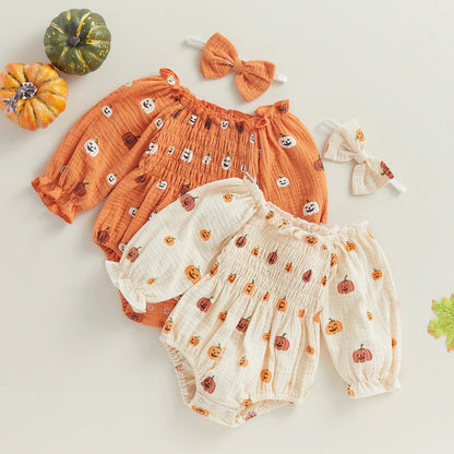 Body citrouille Halloween bébé fille - Bébé pour toujours