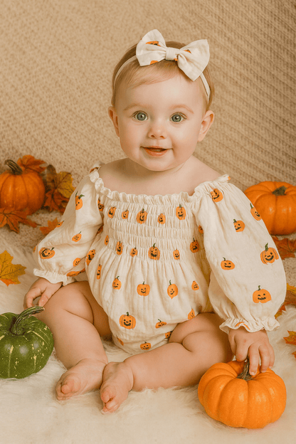 Body citrouille Halloween bébé fille - Bébé pour toujours
