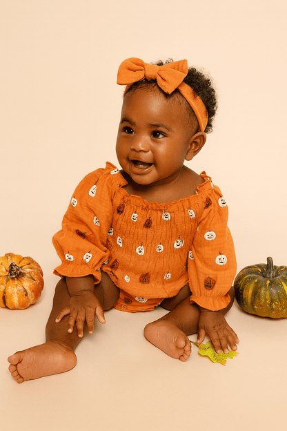Body citrouille Halloween bébé fille - Bébé pour toujours