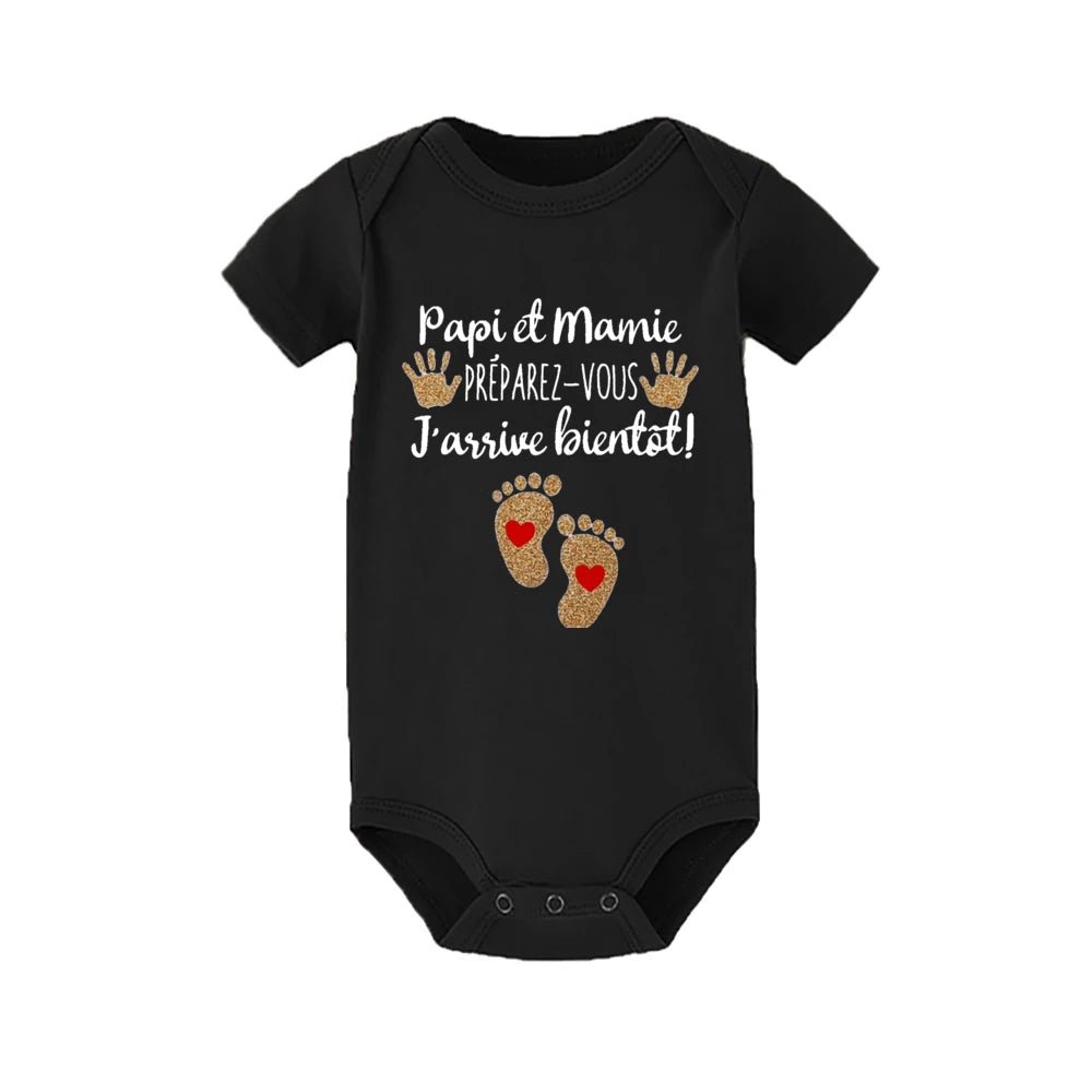 Body humour annonce grossesse – “Papi et Mamie, préparez - vous... j’arrive bientôt !” – Cadeau drôle et attendrissant - Bébé pour toujours