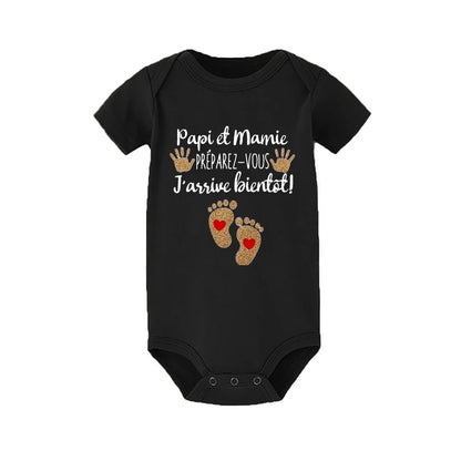 Body humour annonce grossesse – “Papi et Mamie, préparez - vous... j’arrive bientôt !” – Cadeau drôle et attendrissant - Bébé pour toujours