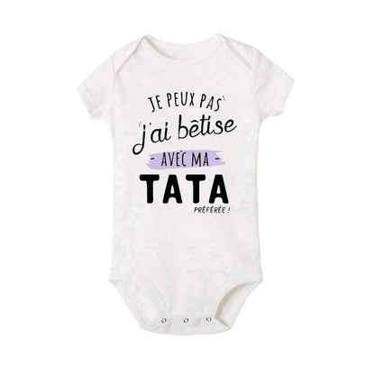 Body "J'ai bêtise avec ma TATA préférée" pour bébé - Bébé pour toujours
