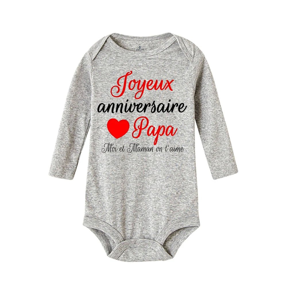 Body Manche Longue Joyeux Anniversaire Papa - Bébé pour toujours