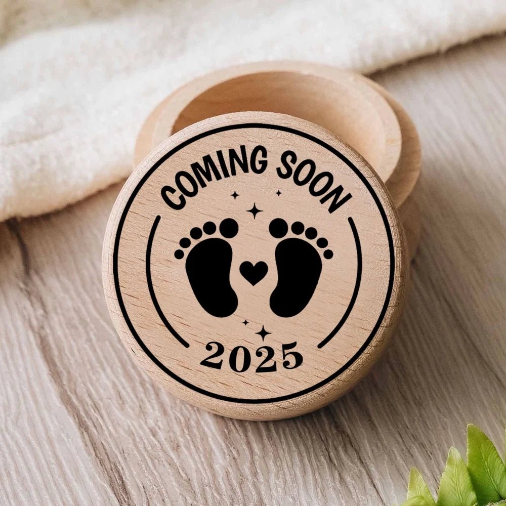 Boîte Cordon Ombilical Bois Personnalisable - Bébé pour toujours