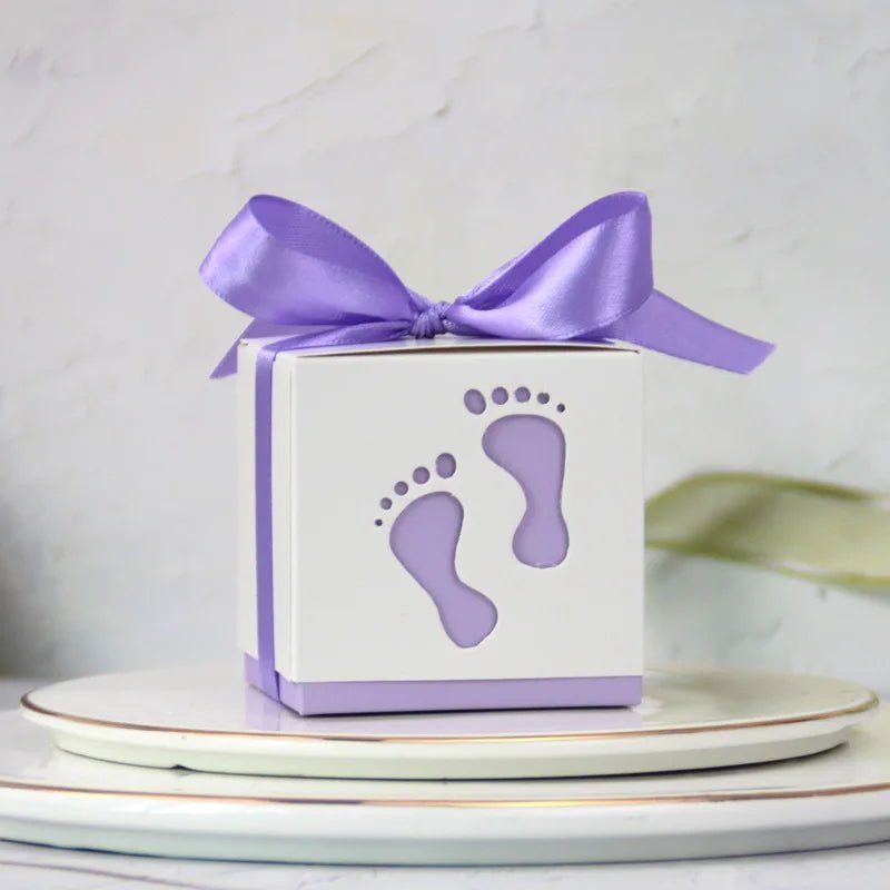 Boîtes Bonbons Empreintes Pieds Bébé Anniversaire Photo 10 Pcs - Bébé pour toujours