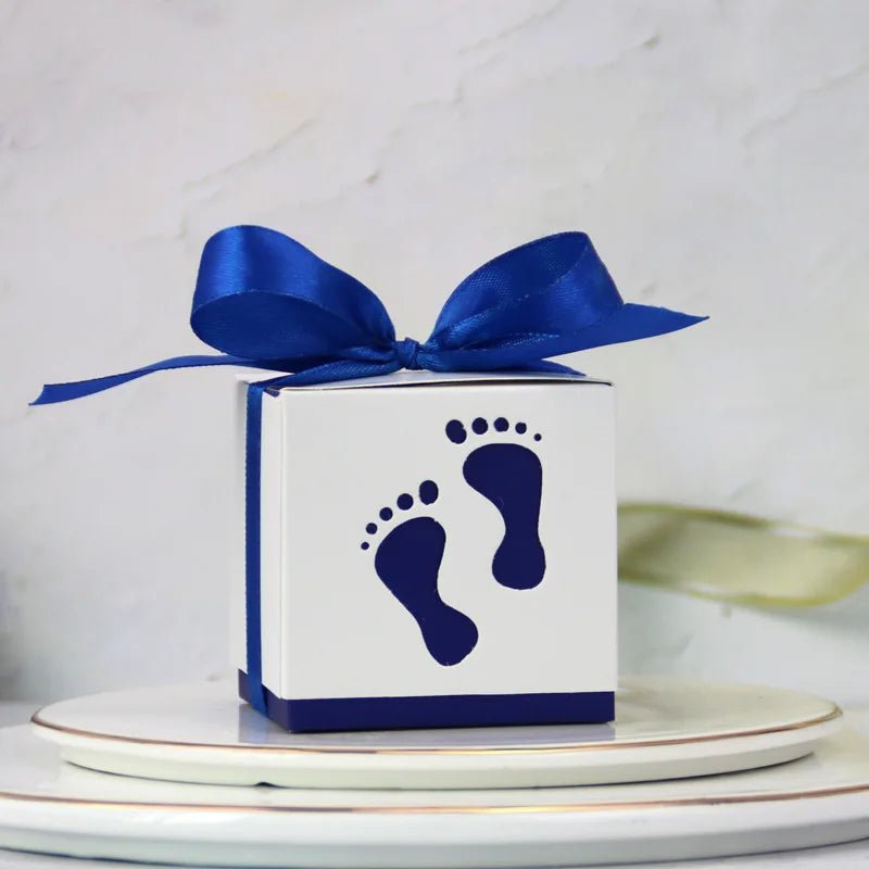 Boîtes Bonbons Empreintes Pieds Bébé Anniversaire Photo 10 Pcs - Bébé pour toujours