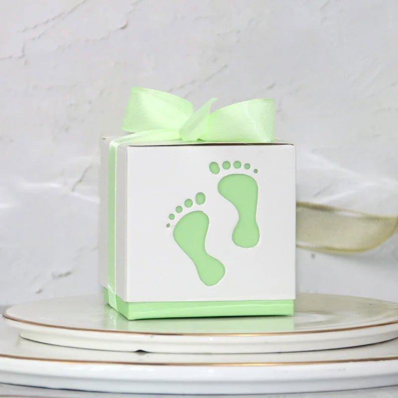 Boîtes Bonbons Empreintes Pieds Bébé Anniversaire Photo 10 Pcs - Bébé pour toujours