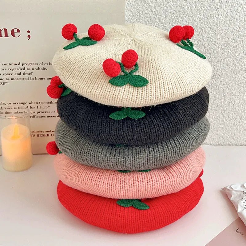 ChapeauTricoté Cerises pour Bébé - Bébé pour toujours