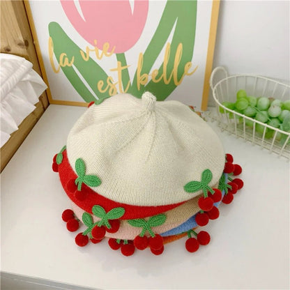 ChapeauTricoté Cerises pour Bébé - Bébé pour toujours
