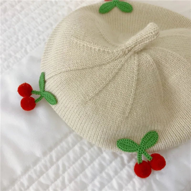 ChapeauTricoté Cerises pour Bébé - Bébé pour toujours