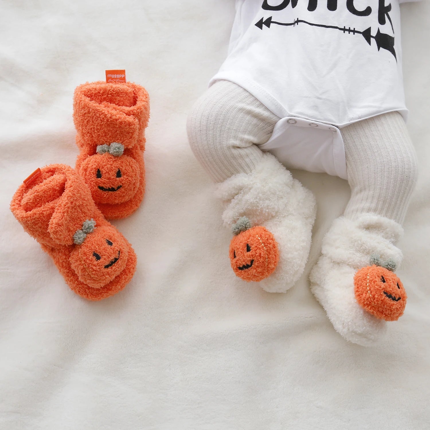 chaussons citrouille bébé Halloween - Bébé pour toujours