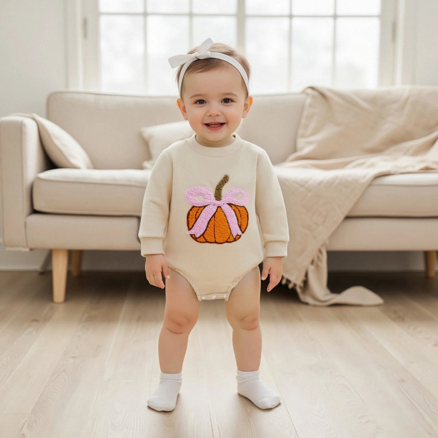 Combinaison brodée bebe citrouille - Bébé pour toujours