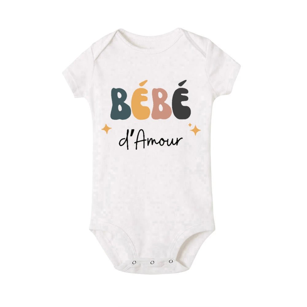 Ensemble assorti T-Shirt & Body Famille Rétro – “Team d’Amour”™ - Bébé pour toujours
