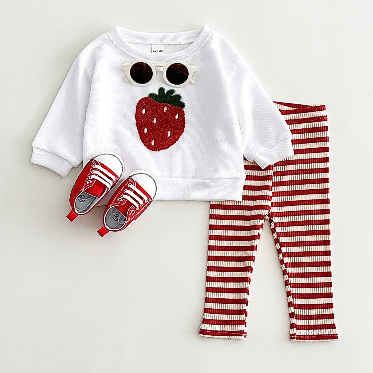 Ensemble Douceur Fruité – Sweat moelleux & pantalon rayé pour bébé - Bébé pour toujours