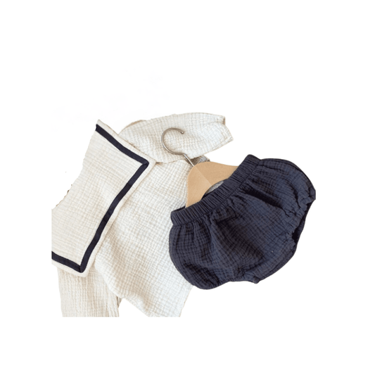 Ensemble Vêtement Bébé Coton Chic Col Marine et Bloomer™ - Bébé pour toujours
