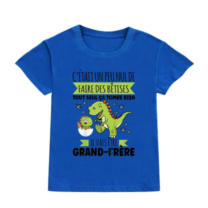 T-Shirt Annonce Grossesse Enfant – Le Dino - Message - Bébé pour toujours