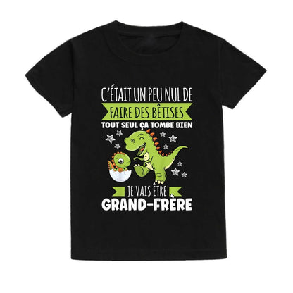 T-Shirt Annonce Grossesse Enfant – Le Dino - Message - Bébé pour toujours