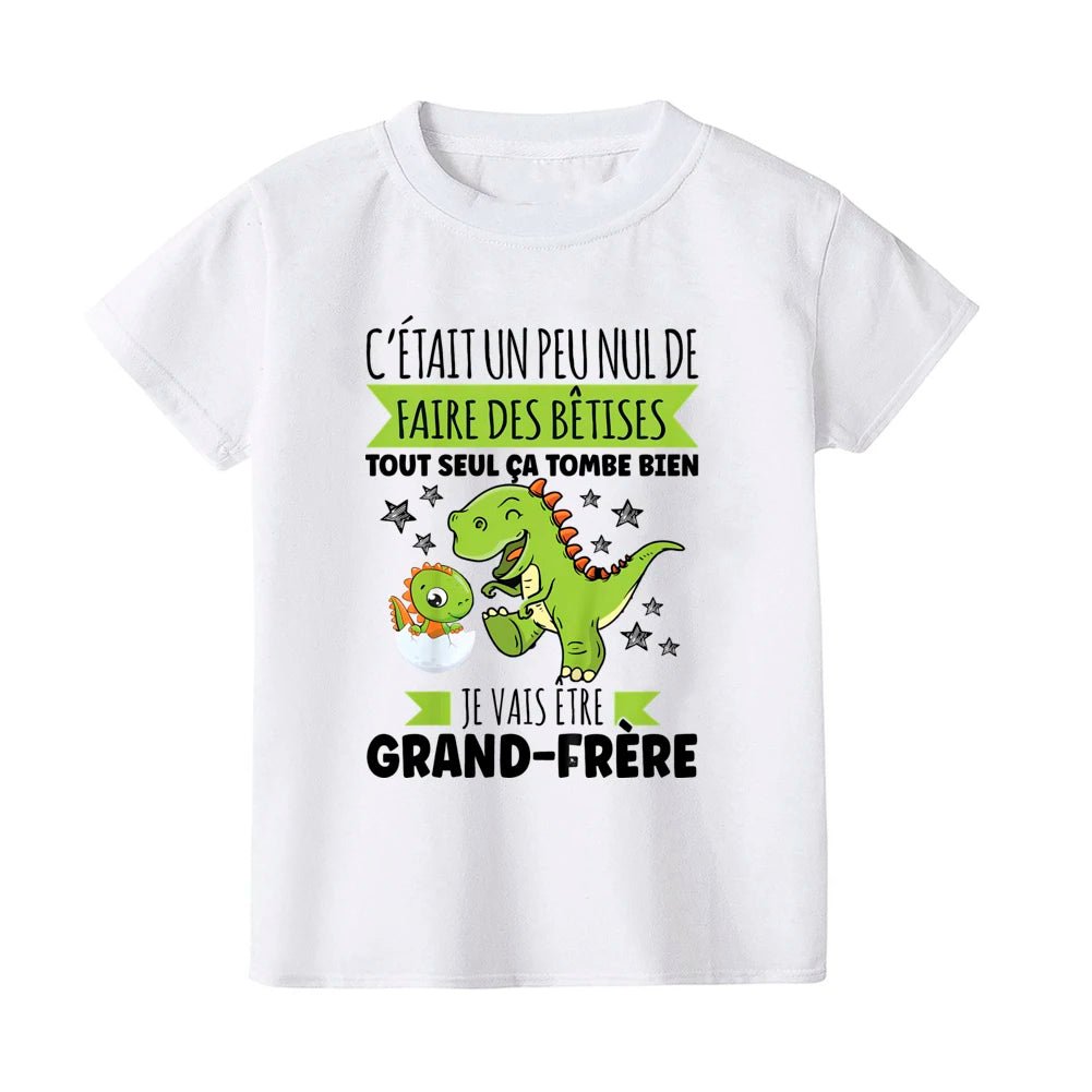 T-Shirt Annonce Grossesse Enfant – Le Dino - Message - Bébé pour toujours