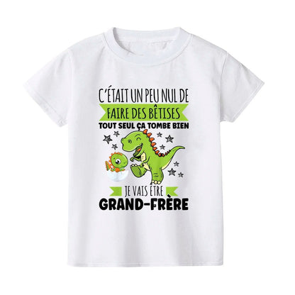 T-Shirt Annonce Grossesse Enfant – Le Dino - Message - Bébé pour toujours