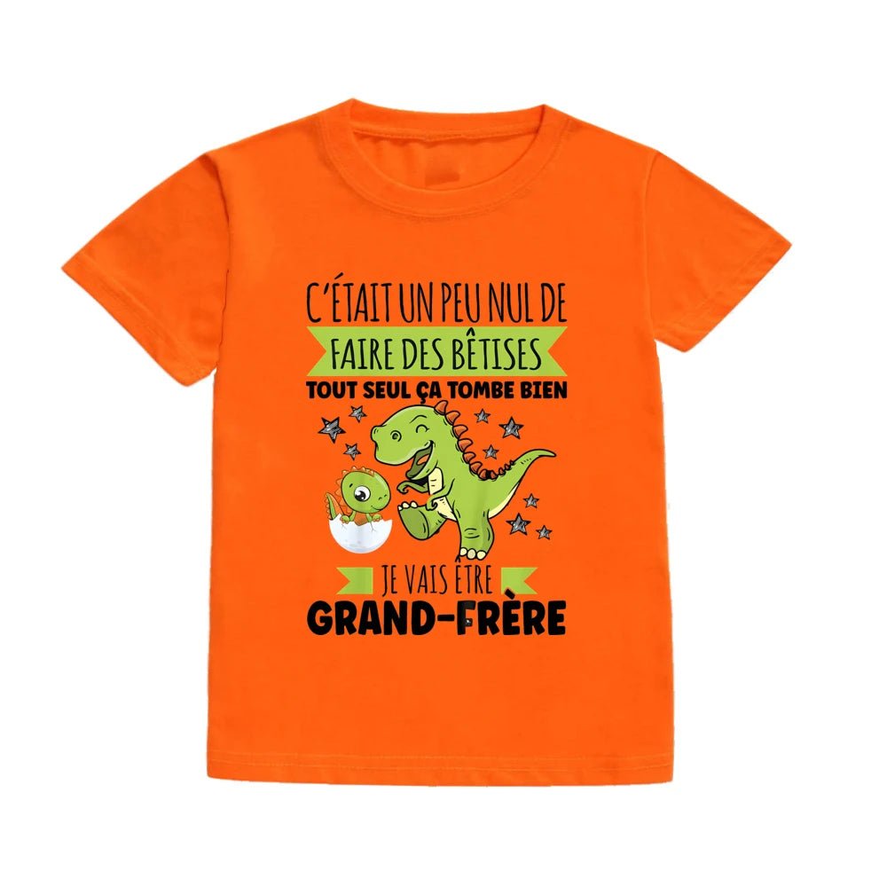 T-Shirt Annonce Grossesse Enfant – Le Dino - Message - Bébé pour toujours