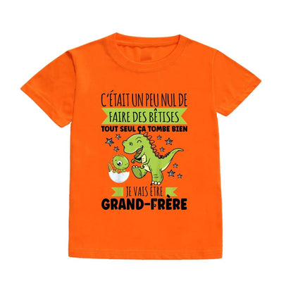 T-Shirt Annonce Grossesse Enfant – Le Dino - Message - Bébé pour toujours