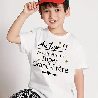 T-shirt "Je vais être un Super Grand - Frère" pour l'annonce de grossesse - Bébé pour toujours