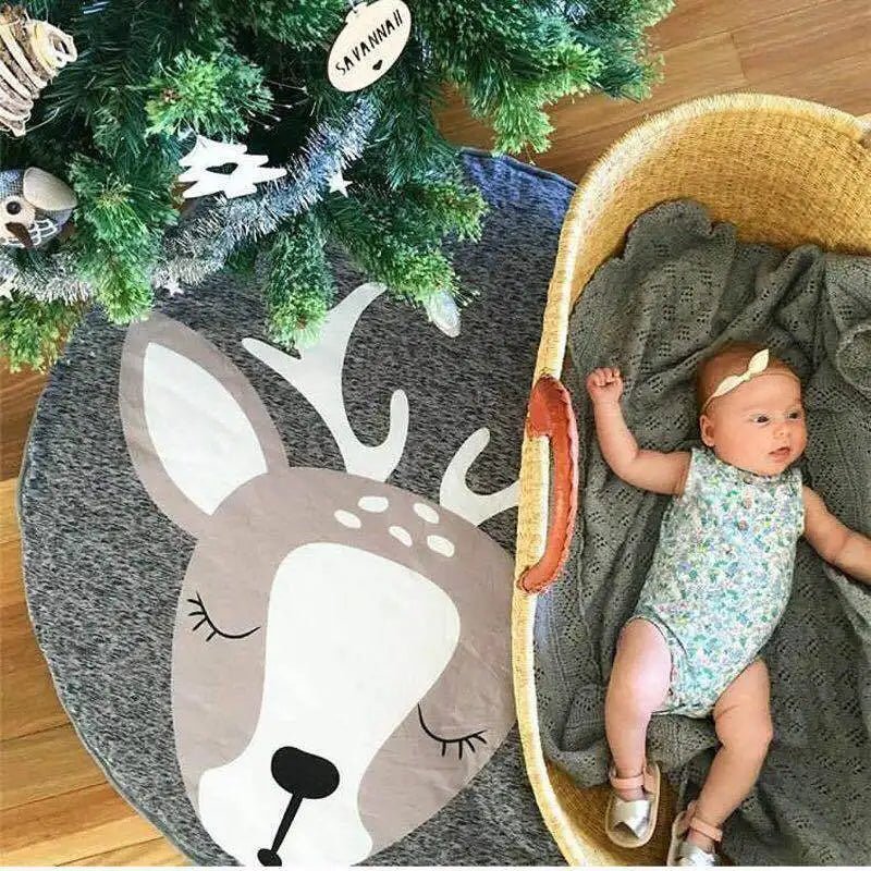 Tapis Rond Coton Motif Cerf - Bébé pour toujours