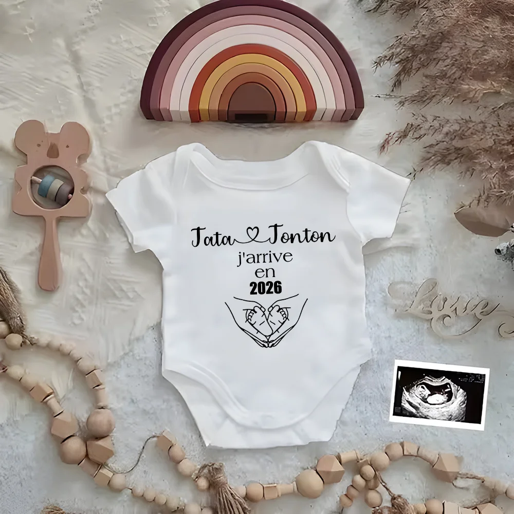 Body annonce grossesse « Tata & Tonton, j'arrive en 2026 »